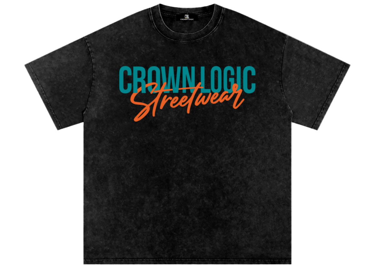 Black t-shirt with 'Crown Logic Streetwear'