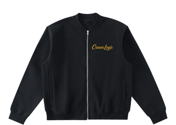Black jacket with 'Crown Logic'