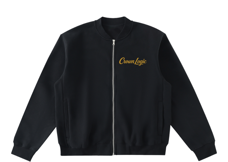 Black jacket with 'Crown Logic'